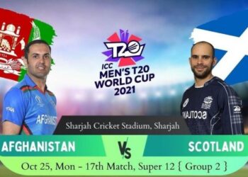 25 Oct Match Afghanistan vs Scotland, T20 World Cup 2021