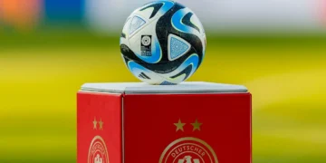 Football on a table